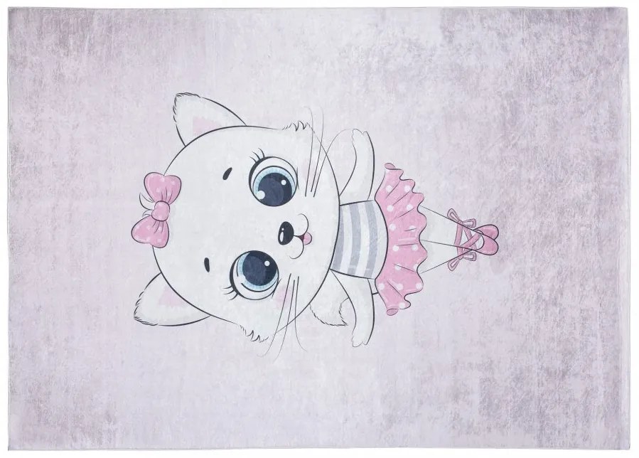 Tappeto per bambini con il motivo di un adorabile gatto  Larghezza: 120 cm | Lunghezza: 170 cm