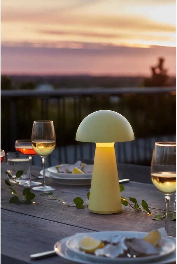 Lampada da tavolo LED gialla con telecomando (altezza totale 28 cm) Sam – Sirius