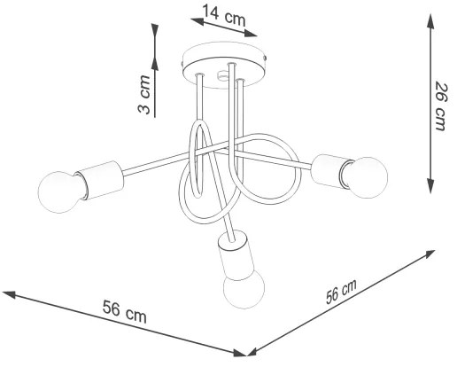 Sollux SL.1477 - Lampadario a plafone EMBER 3xE27/15W/230V nero/beige/faggio