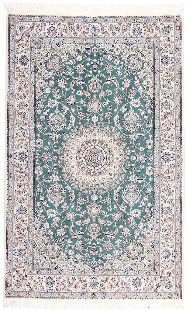 Nain Tappeto persiano 160x250 Verde (Iran) Annodato A Mano