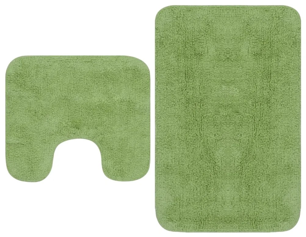 Set Tappetini Per Bagno 2 Pz İn Tessuto Verde /