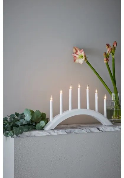 Markslöjd 705953 - Candelabro natalizio AVENTO 7xE10/3W/230V bianco