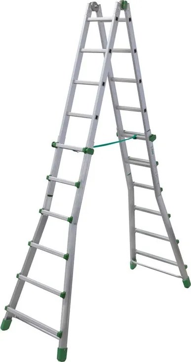 Scala telescopica FACAL Euro Briko in alluminio 6 + 6 gradini portata massima 150 kg EN 131 per lavori fino a 6.6 m