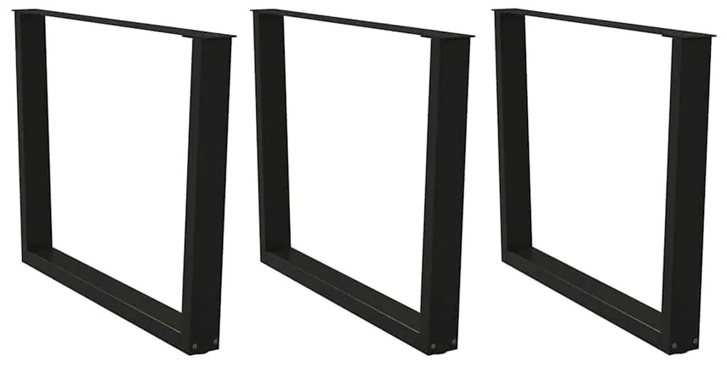 Gambe Per Tavolo Da Pranzo A V 3pz Nero 100x(72-73,3)cm Acciaio /