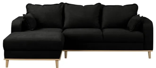 Divano angolare nero (angolo sinistro) Beata - Ropez