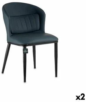 Poltrona Rotondo Azzurro Nero Acciaio 51 x 83,5 x 54 cm (2 Unità)