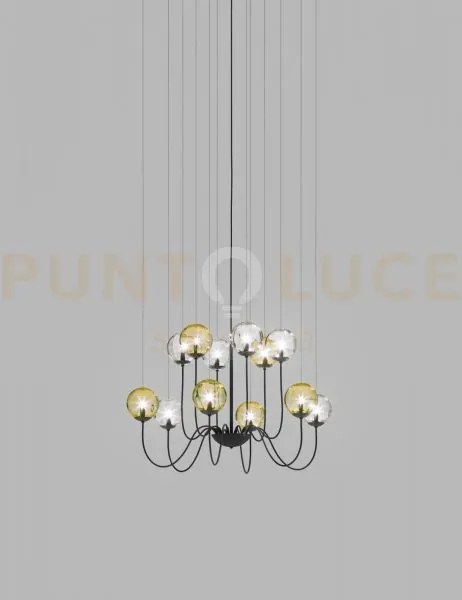 Puppet sospensione 12p multicolore 2 nero opaco 12 luci attacco g9