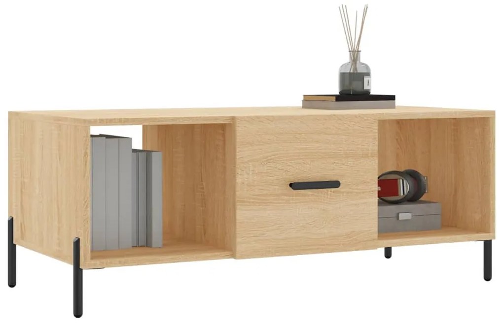 Tavolino da salotto rovere sonoma 102x50x40cm legno multistrato