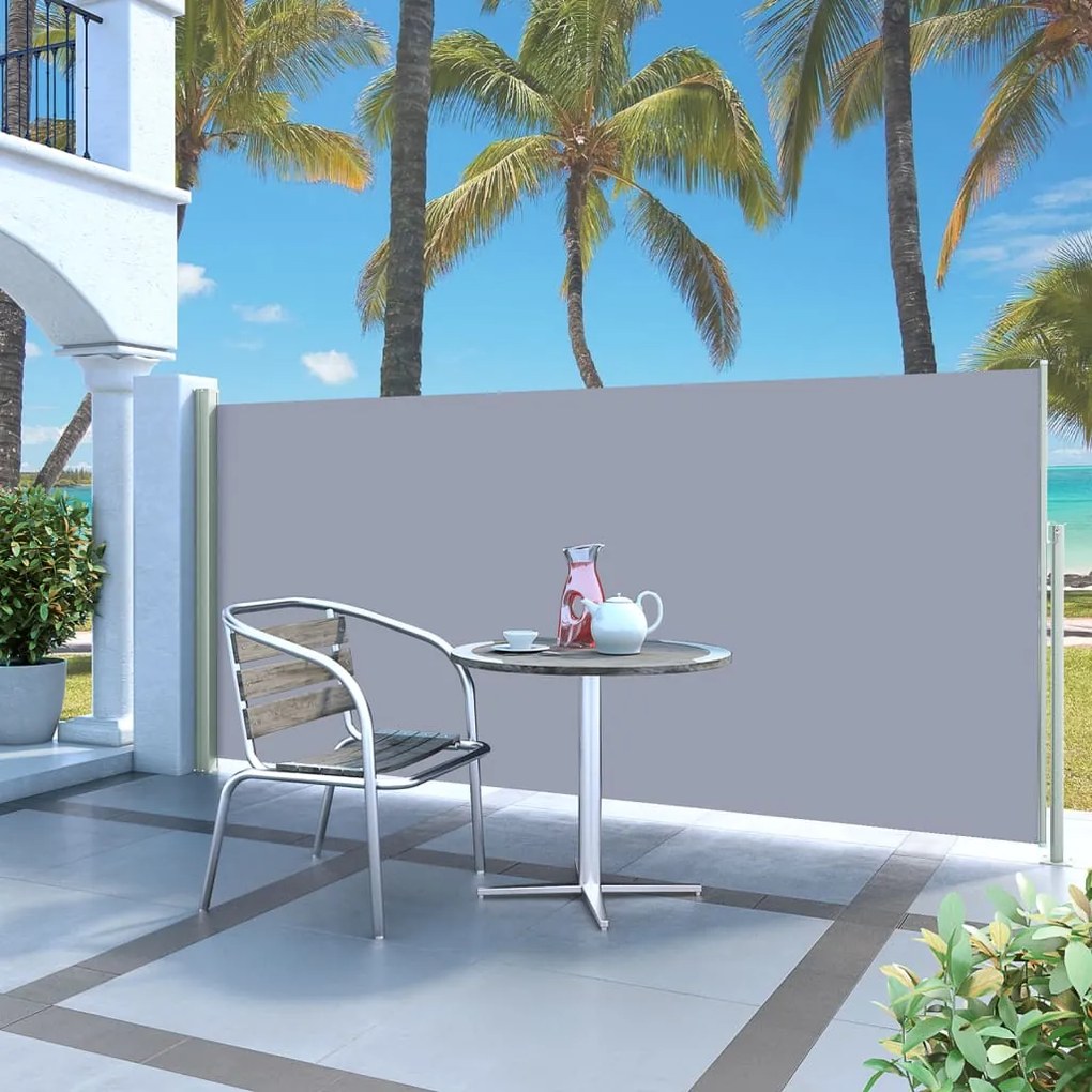 Tenda Da Sole Laterale Retrattile 140 X 300 Cm Grigia /