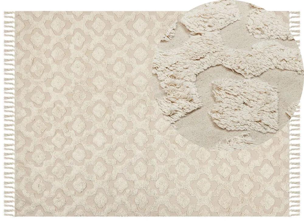 Tappeto cotone beige chiaro 160 x 230 cm AKSARAY Beliani