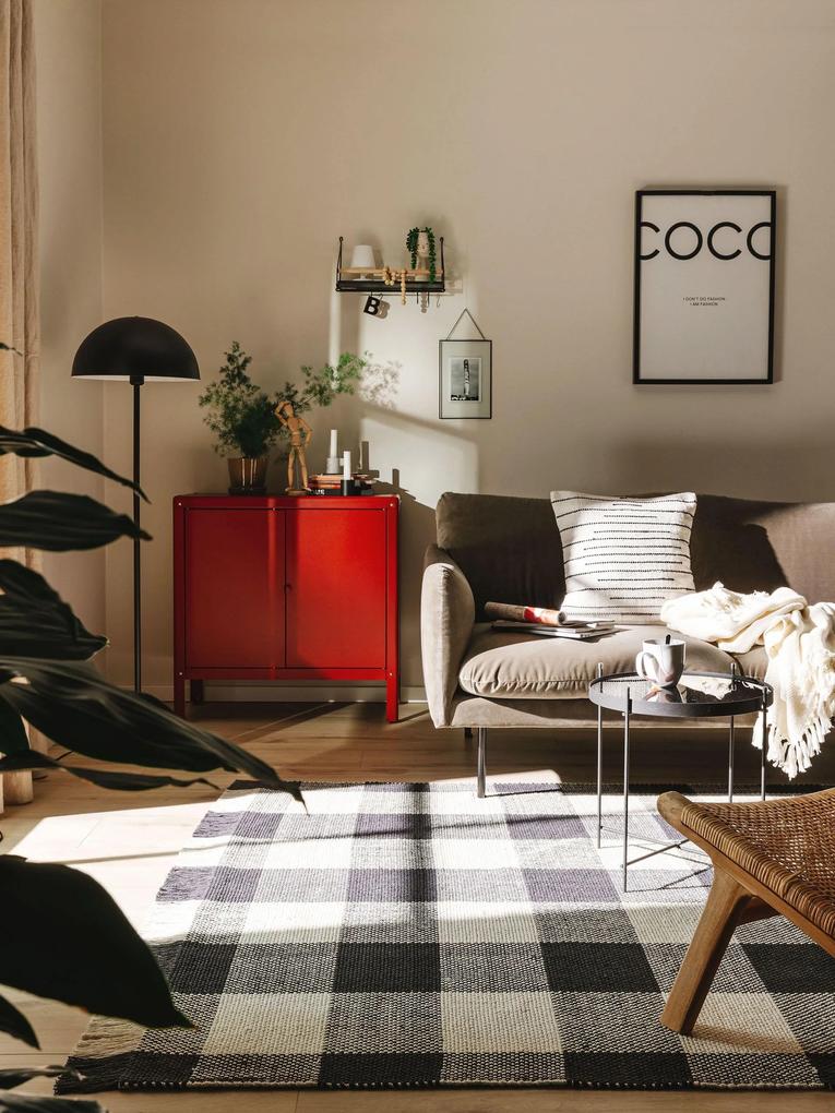 benuta Pop Tappeto di cotone Lucy Bianco & Nero 80x150 cm - Tappeto design moderno soggiorno