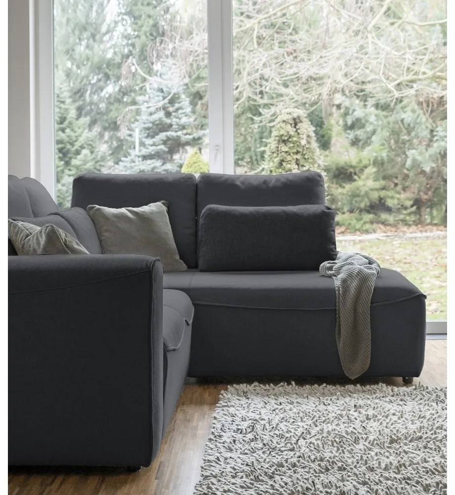 Divano letto angolare grigio scuro (variabile) Homely Tommy - Miuform