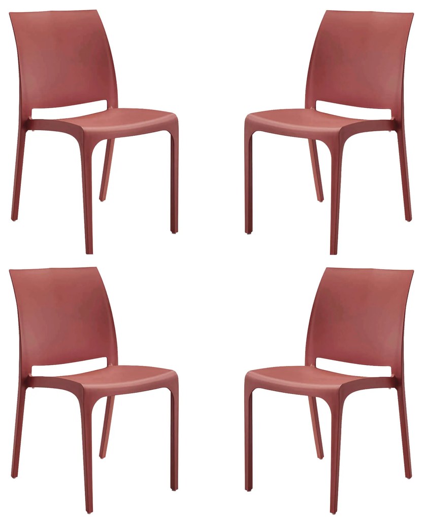 VOLGA - sedia da giardino in plastica set da 4