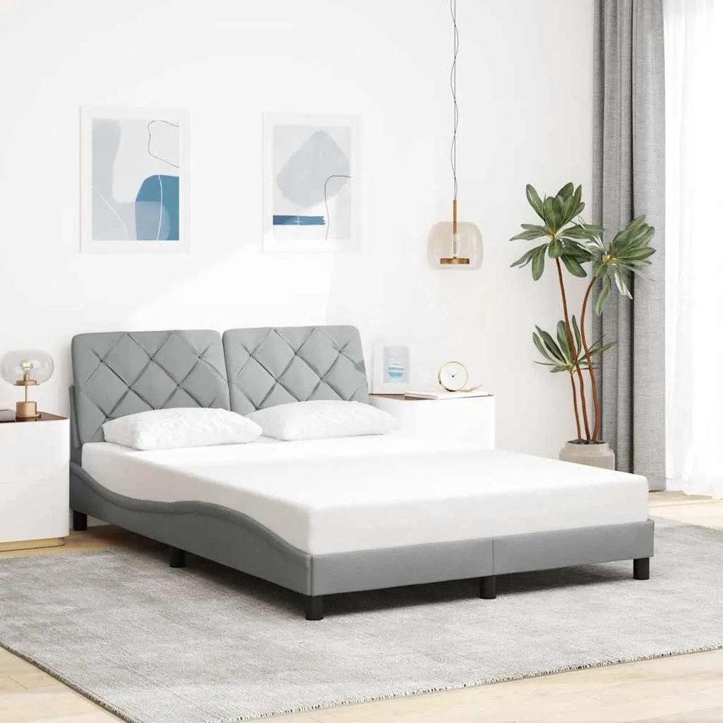 Giroletto Senza Materasso Grigio Chiaro 140x200 Cm Tessuto /