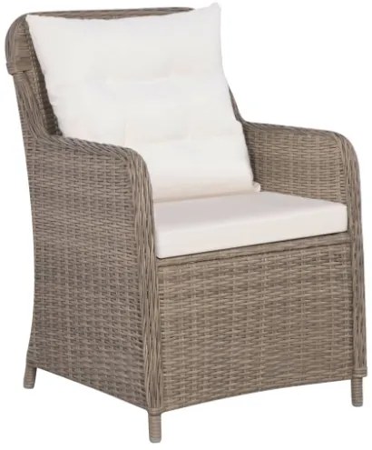 Set da Bistro 3 pz con Cuscini in Polyrattan Marrone