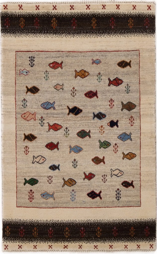 Loribaft Tappeto persiano 80x130 Beige (Iran) Annodato A Mano