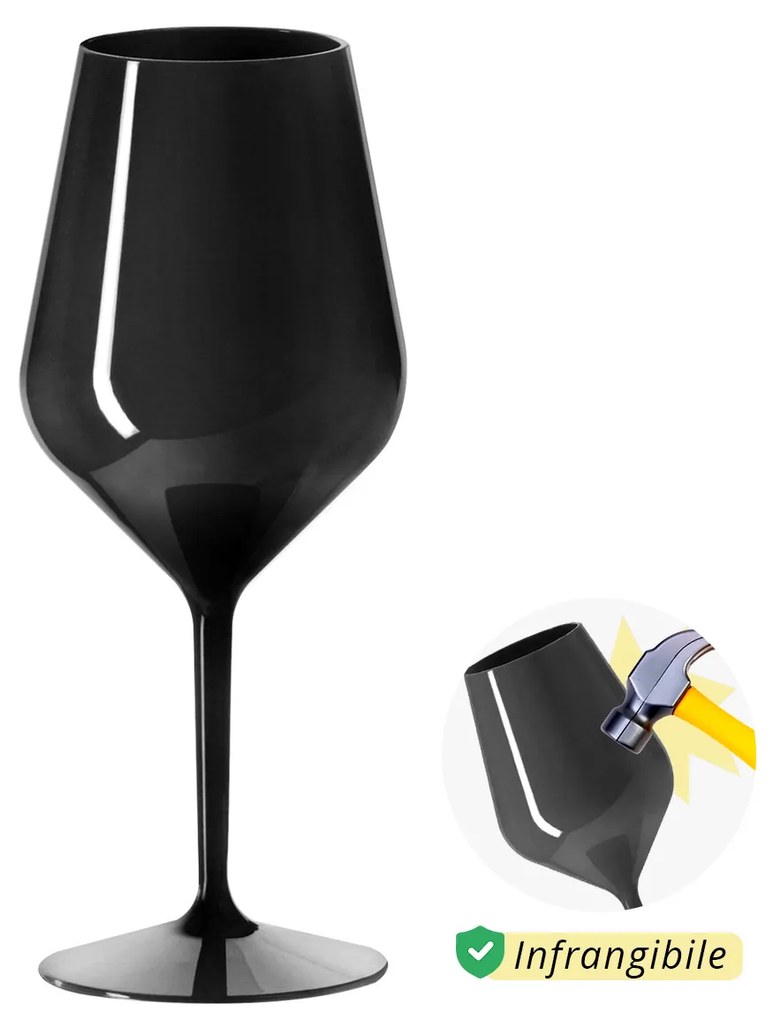 Calice vino in tritan 470 ml nero
