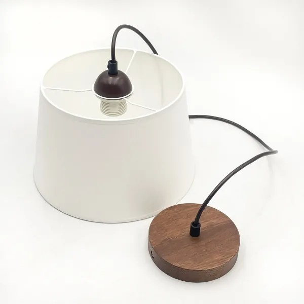 Lampadario sospeso con cavo AIDA 1xE27/60W/230V Ø 25 cm rovere/noce/bianco