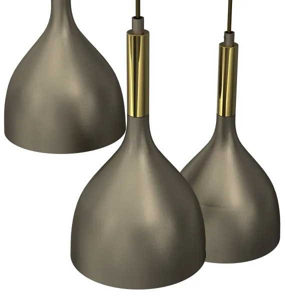 Lampadario a sospensione con filo NOAK 3xE27/15W/230V ottone/oro