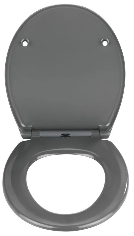 Sedile per wc grigio scuro con chiusura facilitata , 44,5 x 37,5 cm Samos - Wenko