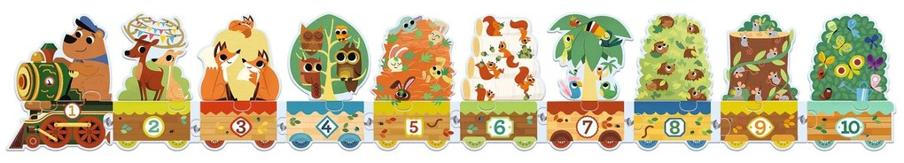 Puzzle - Imparo i numeri con animali del bosco