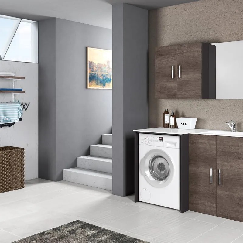 Lavatoio per bucato in resina bianco Desi con due profondità vasca destra L141 P51 E P68 cm