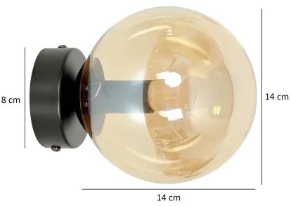 Applique ROSSI 1xE14/10W/230V nero/beige