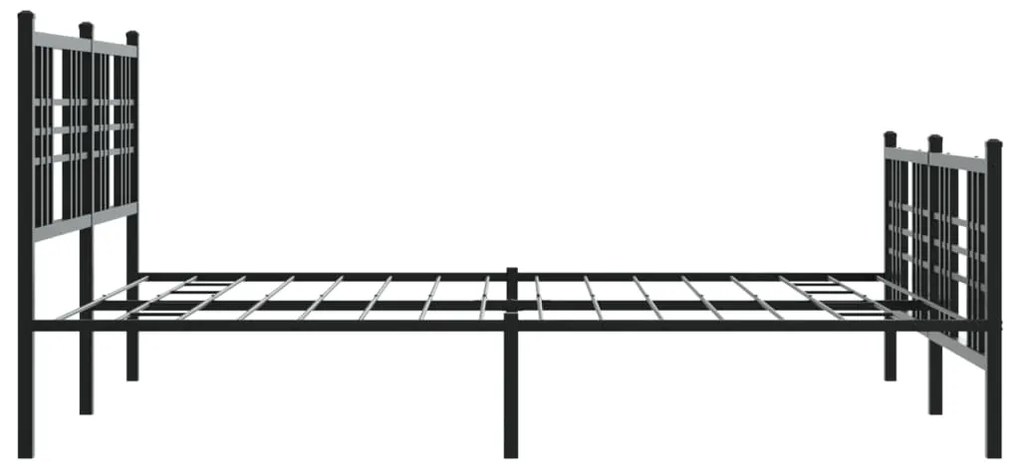 Giroletto con testiera e pediera metallo nero 150x200 cm