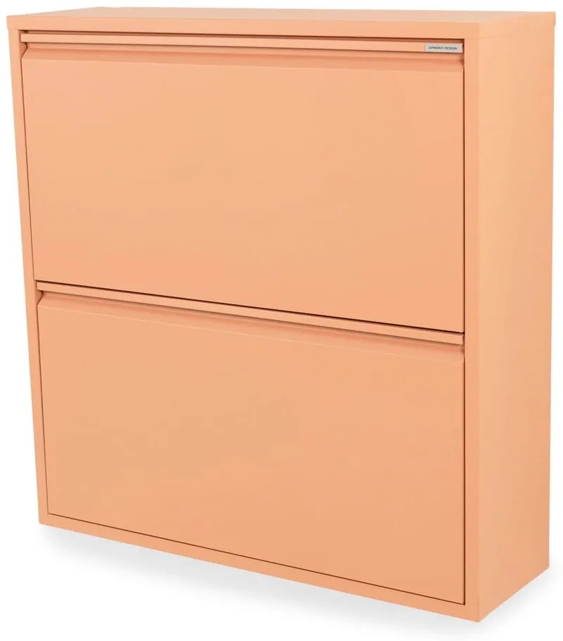 Scarpiera color salmone in metallo con ante ribaltabili 75x77,5x22,5 cm Billy – Spinder Design