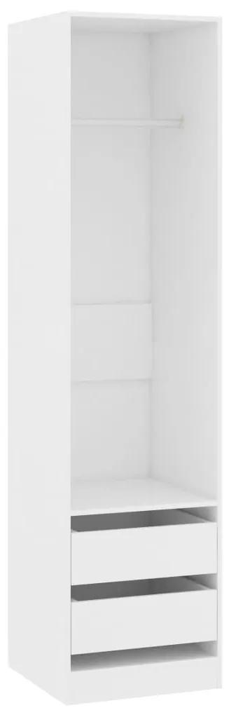 Armadio con Cassetti Bianco 50x50x200 cm in Legno Multistrato