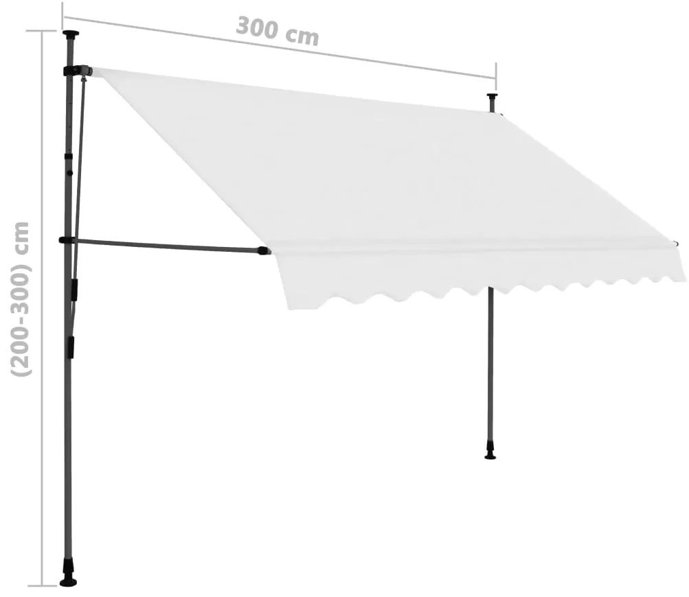 Tenda da Sole Retrattile Manuale con LED 300 cm Crema