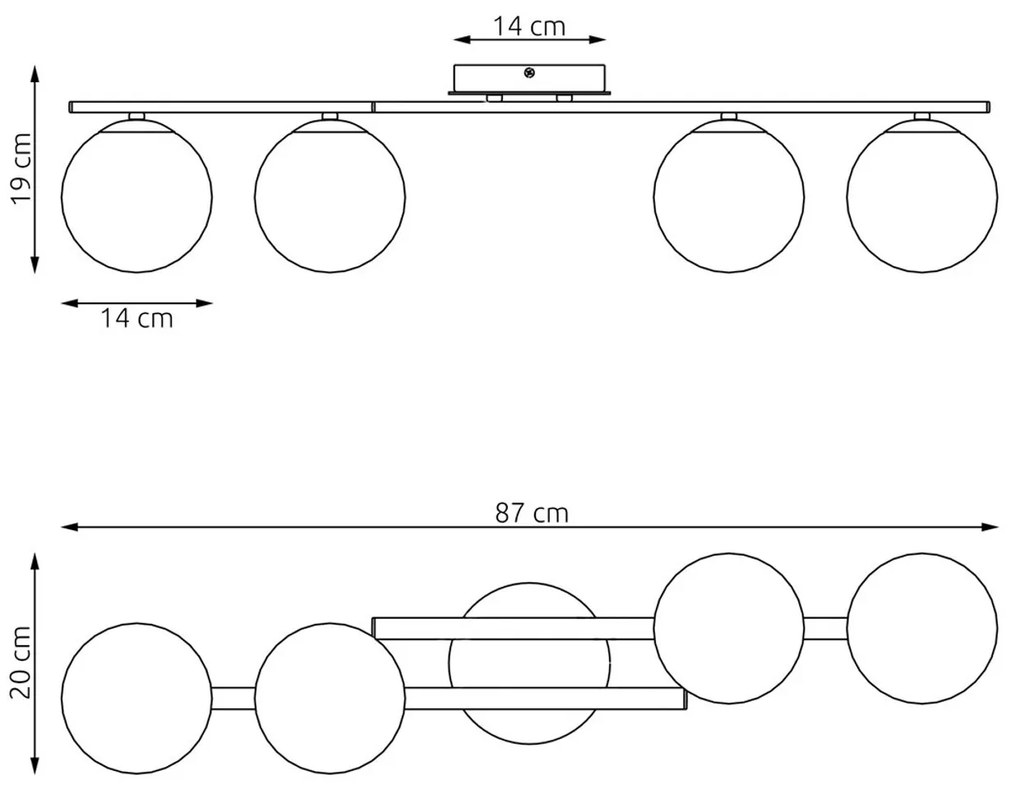 Lampada da soffitto in acciaio KAIRO 4 da interno 4xE14