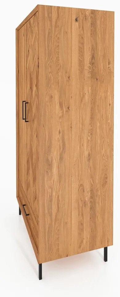 Armadio in legno di quercia di colore naturale 97x196 cm Abies - The Beds