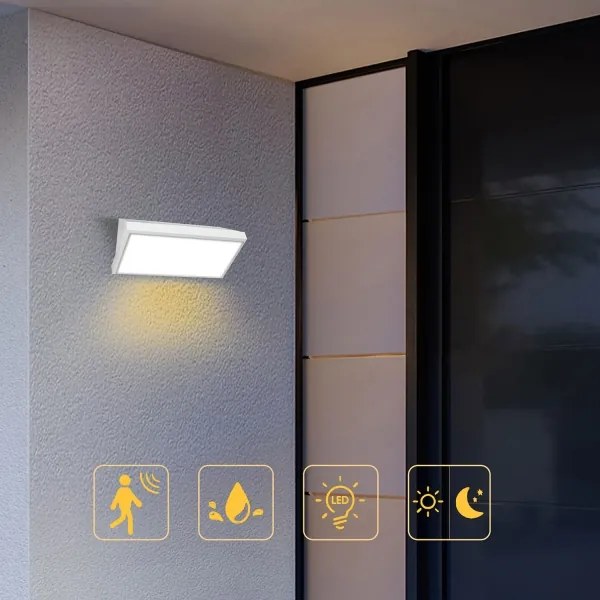 Brilagi-LED Lampada da parete per esterni con sensore TRIANGLE LED/20W/230V bianca IP65