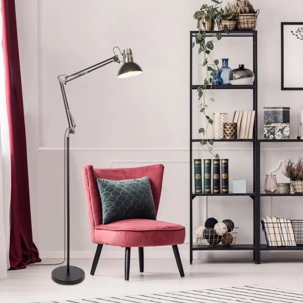 Rabalux 2196 - Lampada da terra ARISTEO 1xE27/40W/230V nero/cromo lucido