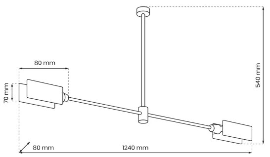 Lampadario a sospensione con supporto rigido ASTRA 2xE27/60W/230V nero