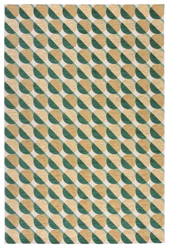 Tappeto giallo-verde 155x230 cm Carlos Circle Geo - Flair Rugs