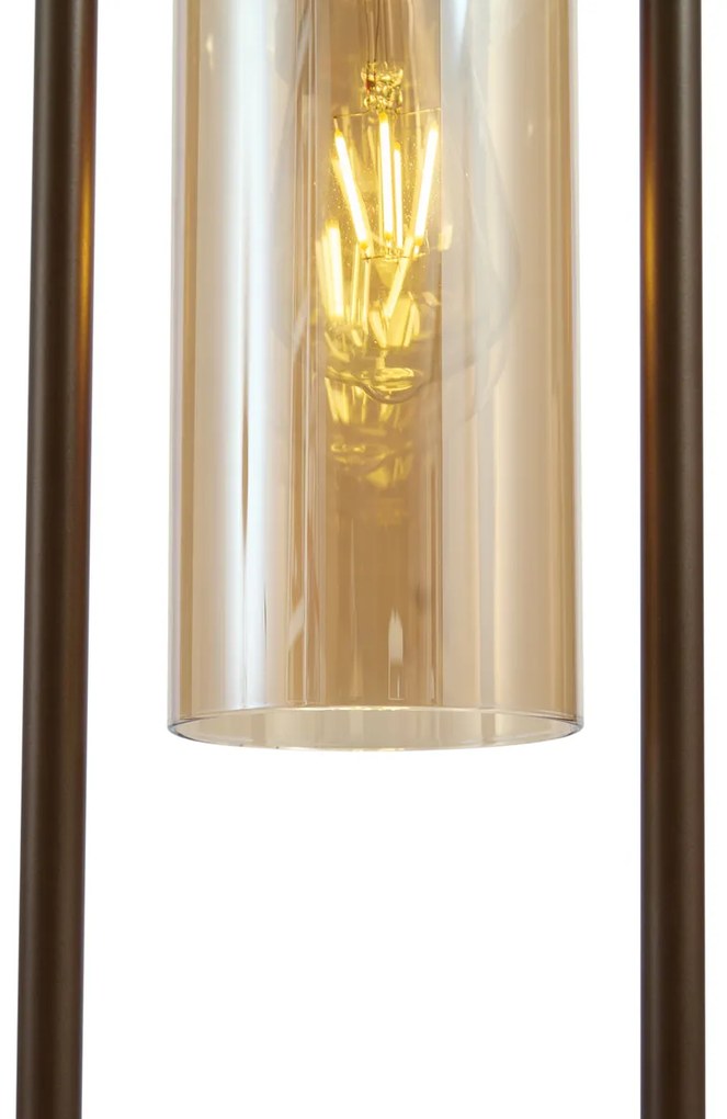 Lampada da tavolo Hotel Chic bronzo scuro con vetro ambrato - Stavelot