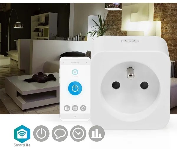Nedis WIFIP121EWT - Presa intelligente 3680 W/230 V/ Tipo E/16 A Wi-Fi