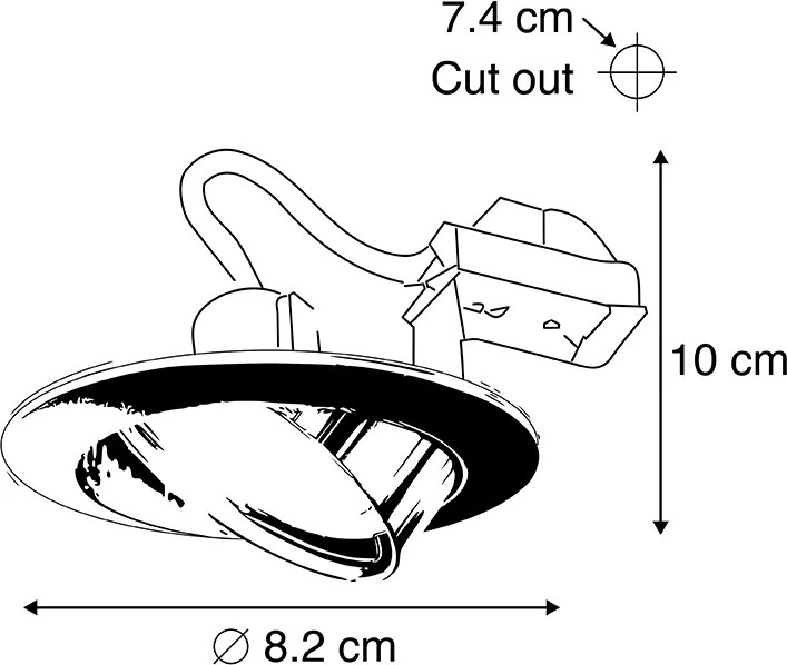 Faretto da incasso Smart in acciaio con WiFi GU10 inclinabile - Edu