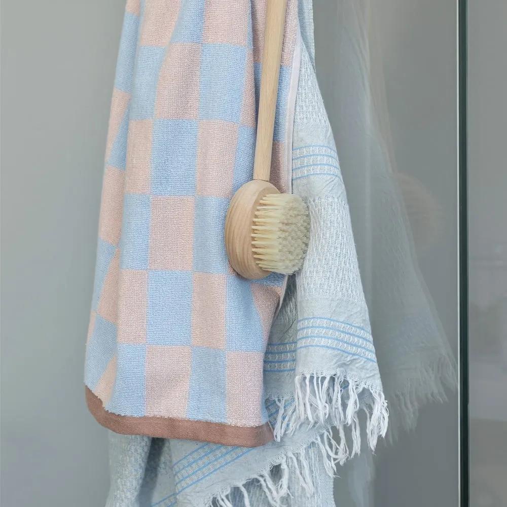 Asciugamano in cotone biologico blu e rosa 50x90 cm Retro - Mette Ditmer Denmark