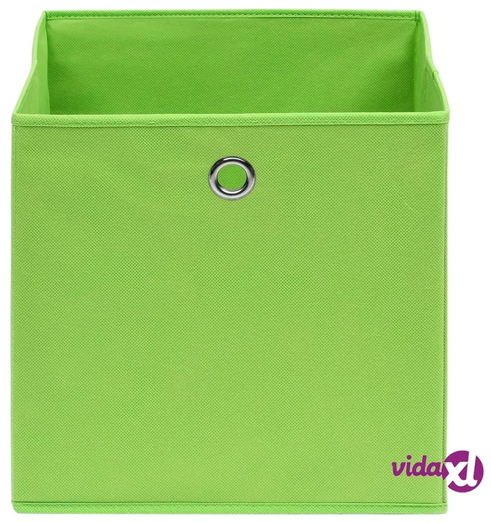 vidaXL Scatole Portaoggetti 4pz Verdi 32x32x32 cm Tessuto