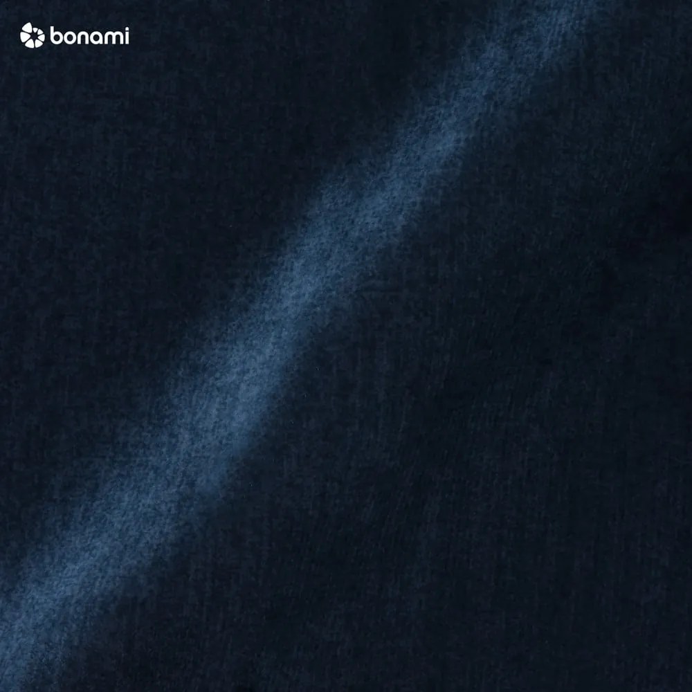 Divano angolare blu allungabile/con contenitore (con penisola a sinistra/a L) e rivestimento in velluto Laurence – ELTAP