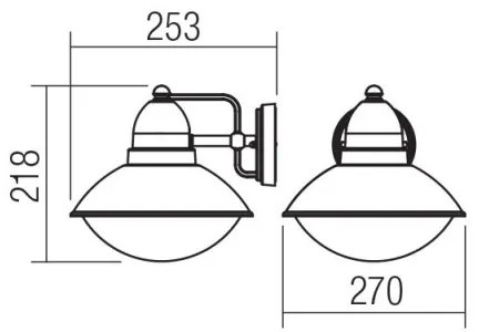 Redo 9095 - Applique da esterno DANUBIA 1xE27/42W/230V IP44