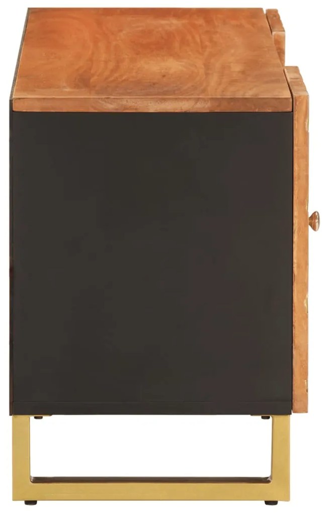Mobile porta tv marrone e nero 105x33,5x46 cm in legno di mango