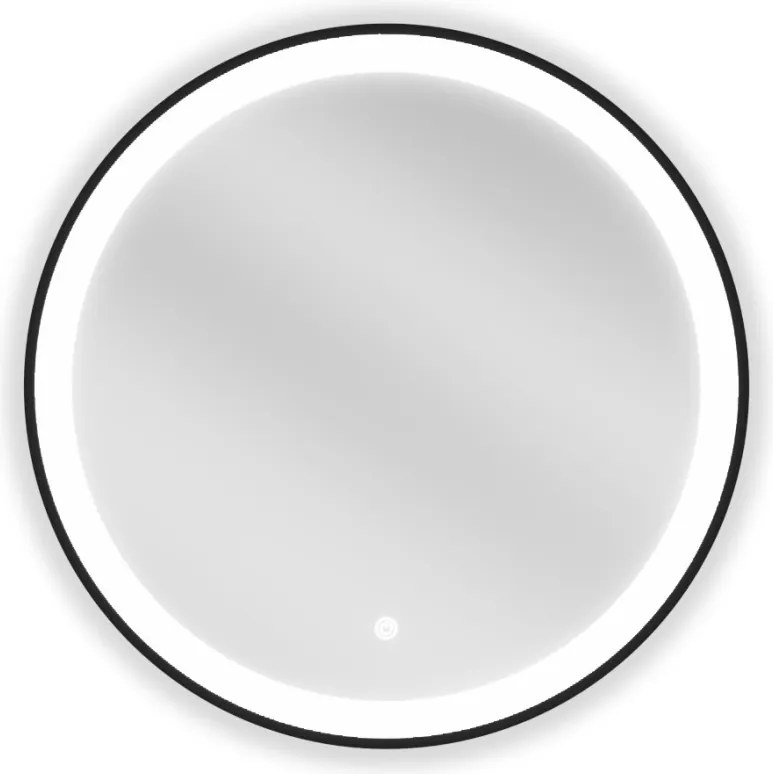 Mexen Esso specchio da bagno illuminato, rotondo 60 cm, LED 6000K, antiappannamento, cornice nera - 9825-060-060-611-70