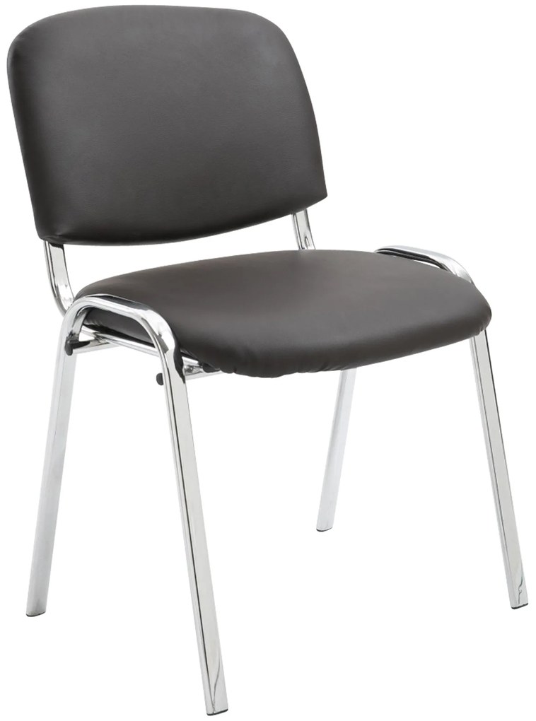Sedia Conferenze Moderna İn Ecopelle Con Struttura Cromata / Braun