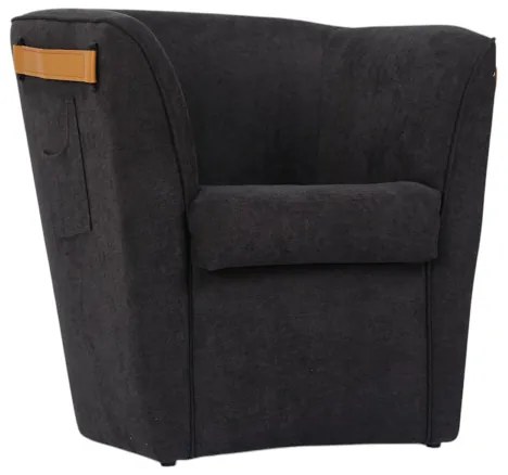 Poltrona in tessuto Nero antimacchia con tasche decorative