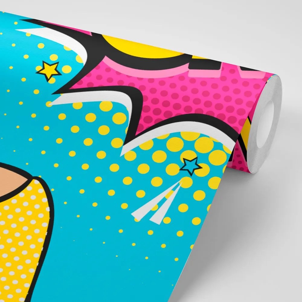 Carta da parati – Signora in stile pop art – OMG!