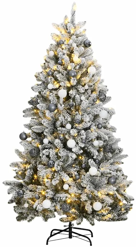 Albero Natale Incernierato Con 300 Led E Palline 300 Cm /